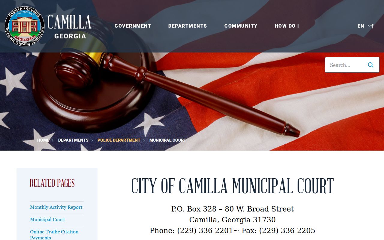 Camilla court records Municipal Court information
