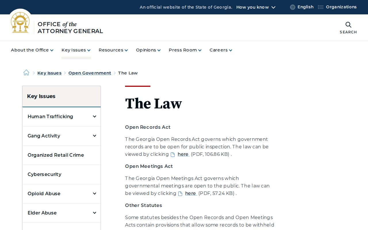 Mitchell County court case records Georgia open-government law