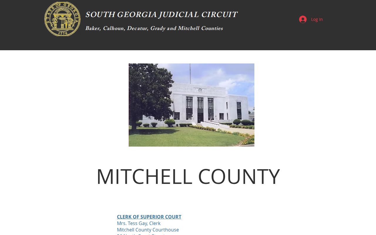 Mitchell County court docket South Georgia circuit county page