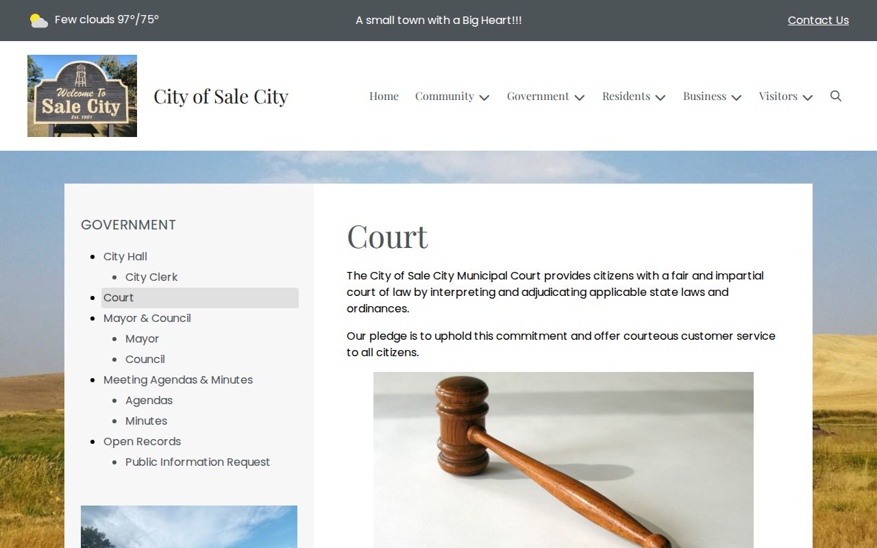 Sale City court records official Municipal Court page